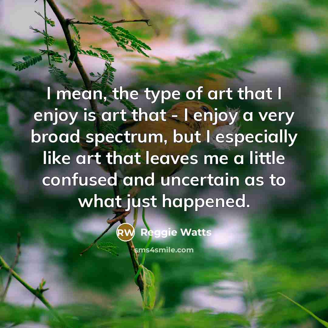 “I mean, the type of art that I enjoy is…” quote by Reggie Watts