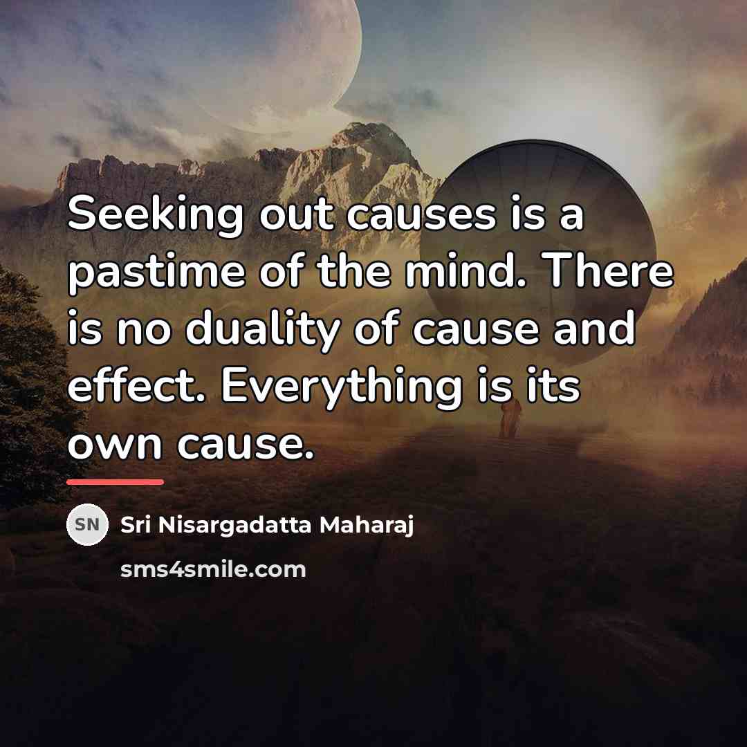 “Seeking out causes is a pastime of the mind. There…” quote by Sri Nisargadatta Maharaj