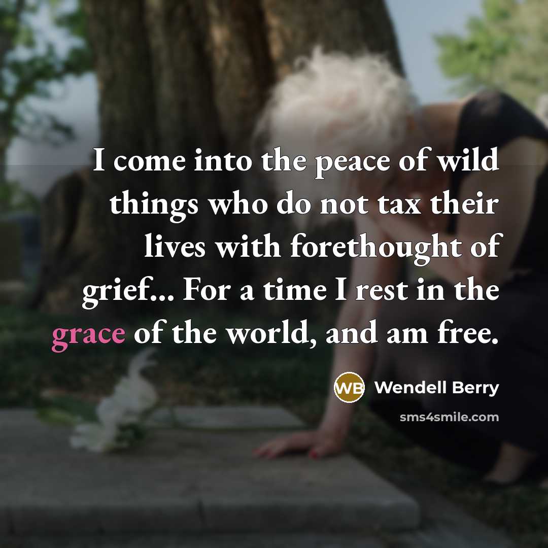 “I come into the peace of wild things who do…” quote by Wendell Berry