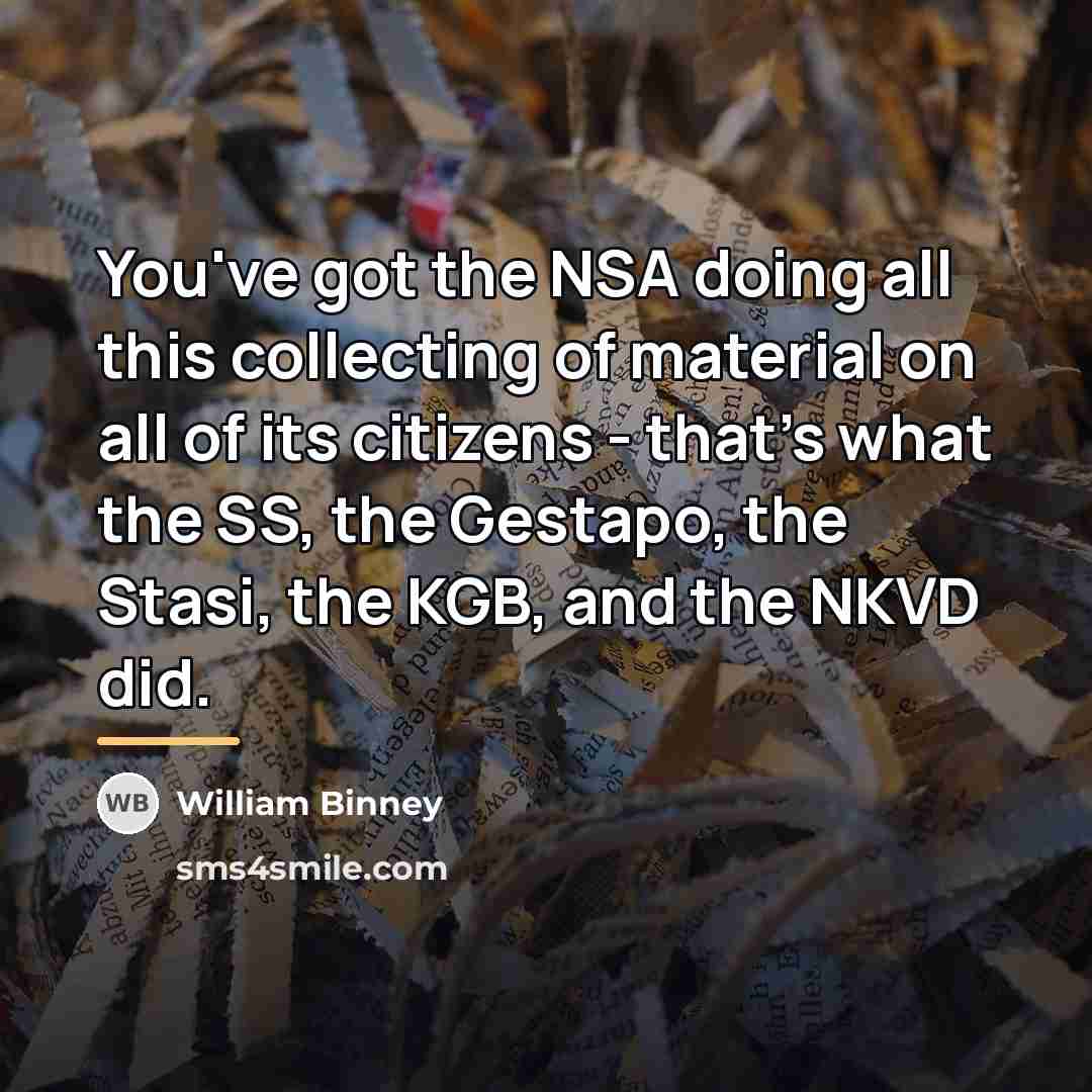 “You've got the NSA doing all this collecting of material…” quote by William Binney