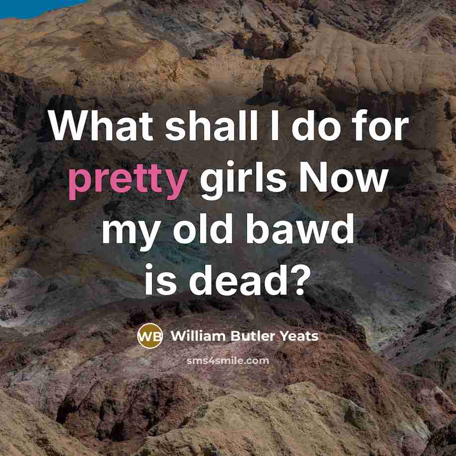 “What shall I do for pretty girls Now my old…” quote by William Butler Yeats