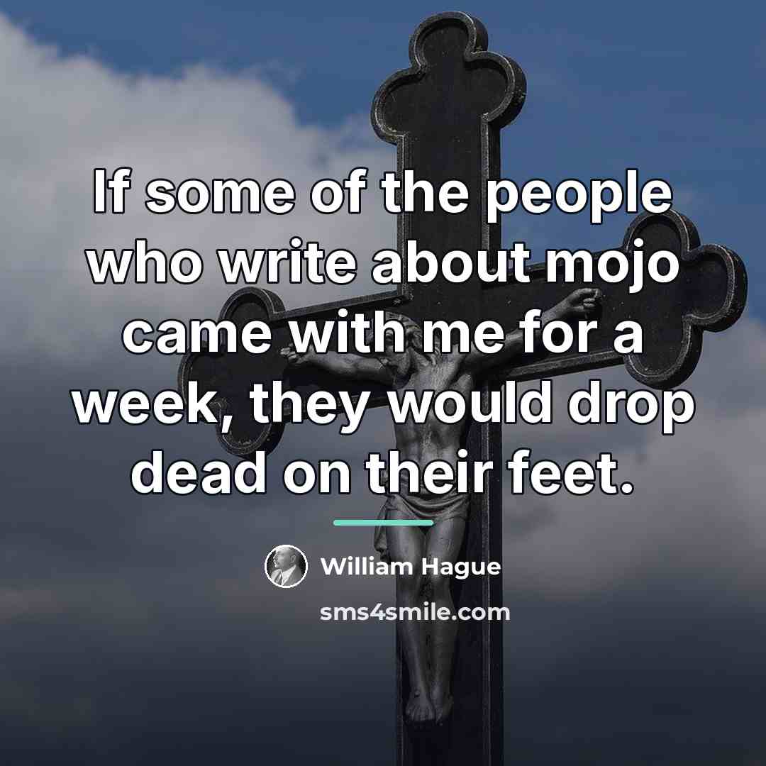 “If some of the people who write about mojo came…” quote by William Hague