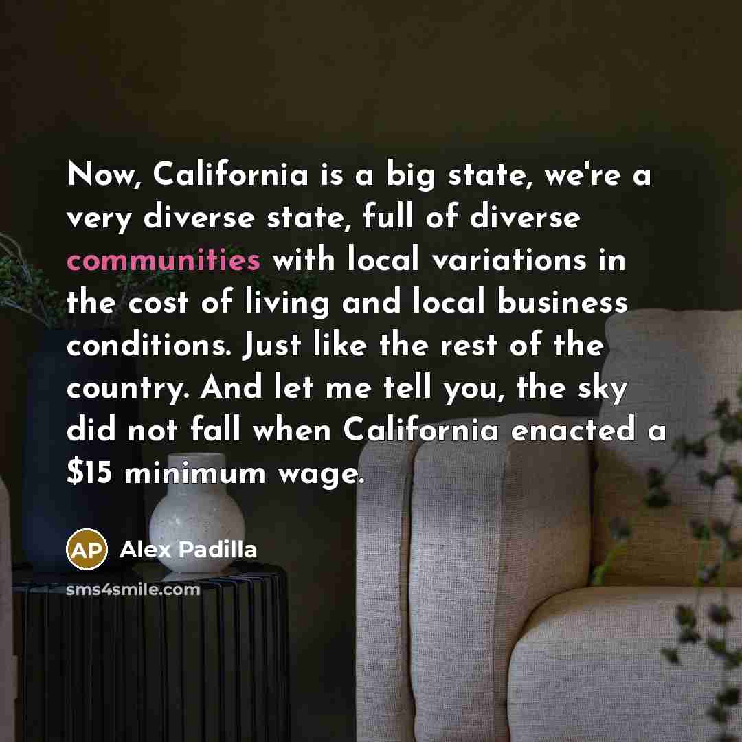“Now, California is a big state, we're a very diverse…” quote by Alex Padilla
