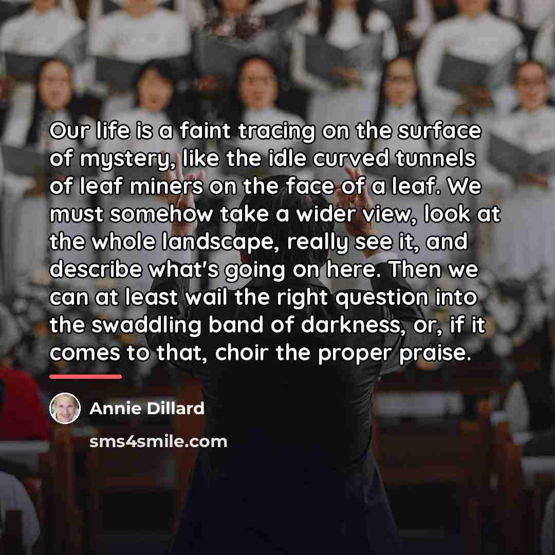 “Our life is a faint tracing on the surface of…” quote by Annie Dillard