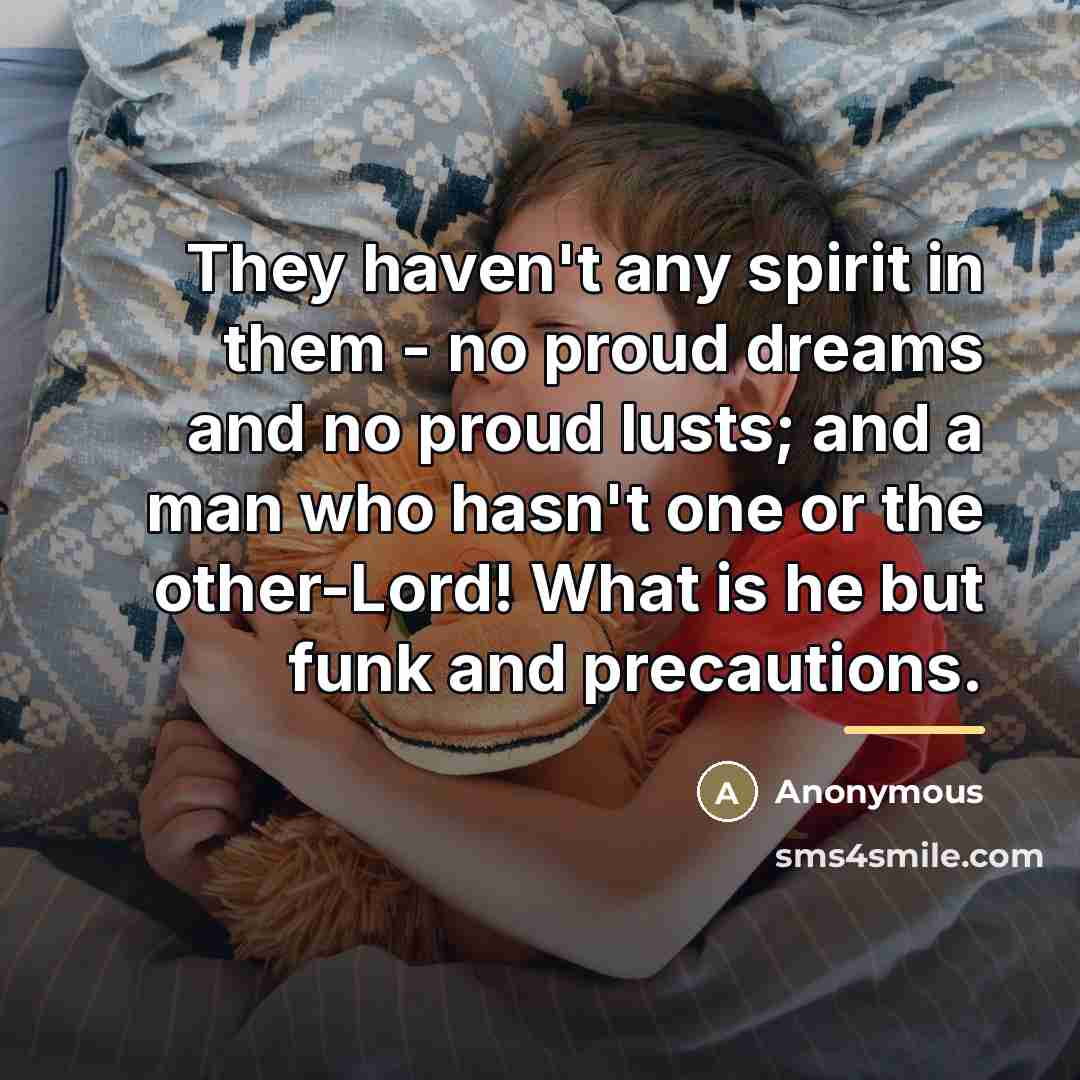 “They haven't any spirit in them - no proud dreams…” quote by Anonymous