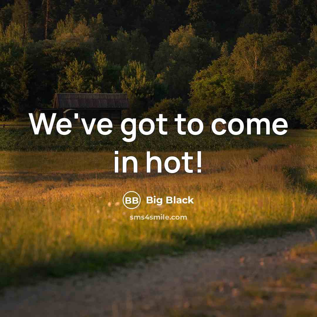 “We've got to come in hot!” quote by Big Black
