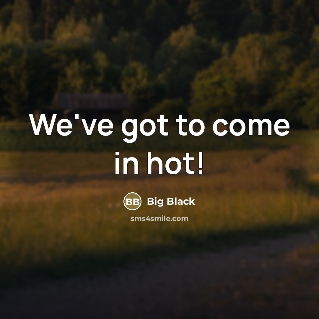 “We've got to come in hot!…” quote by Big Black