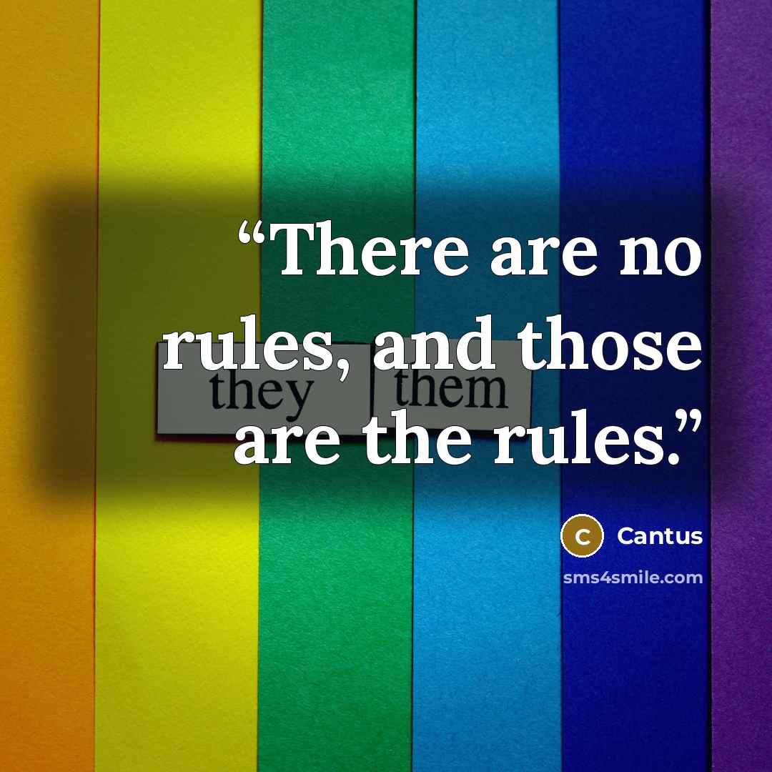 “There are no rules, and those are the rules.” quote by Cantus