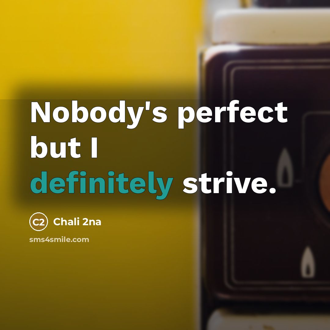 “Nobody's perfect but I definitely strive.” quote by Chali 2na