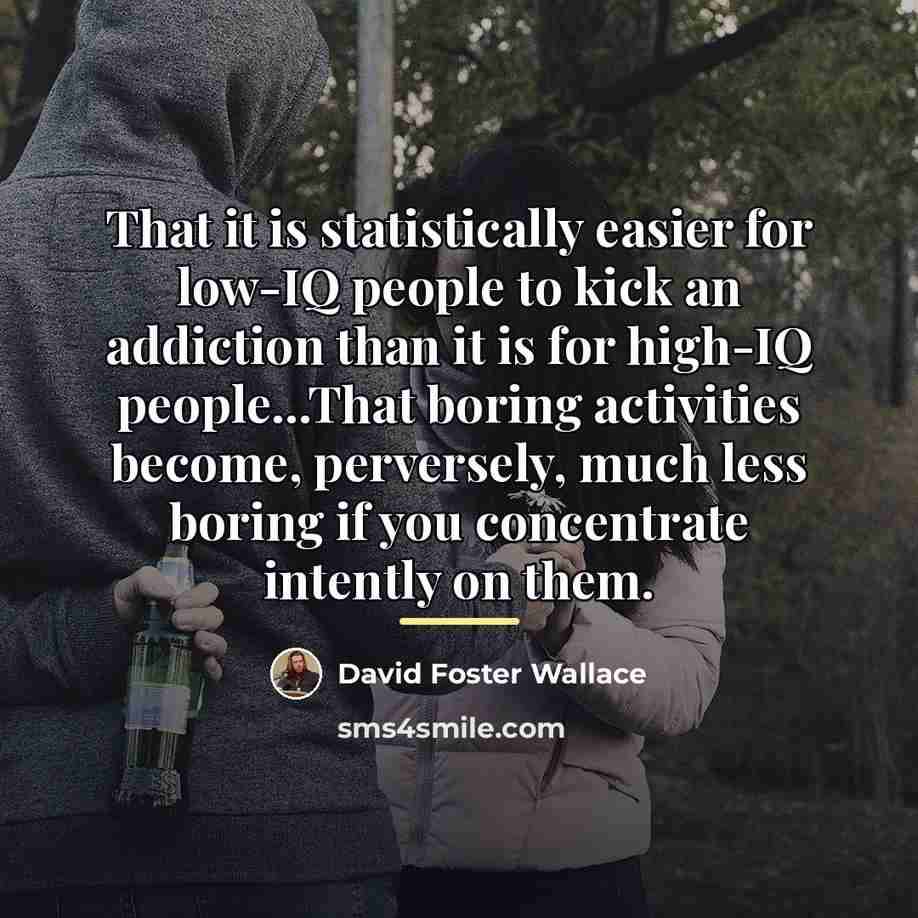 “That it is statistically easier for low-IQ people to kick…” quote by David Foster Wallace