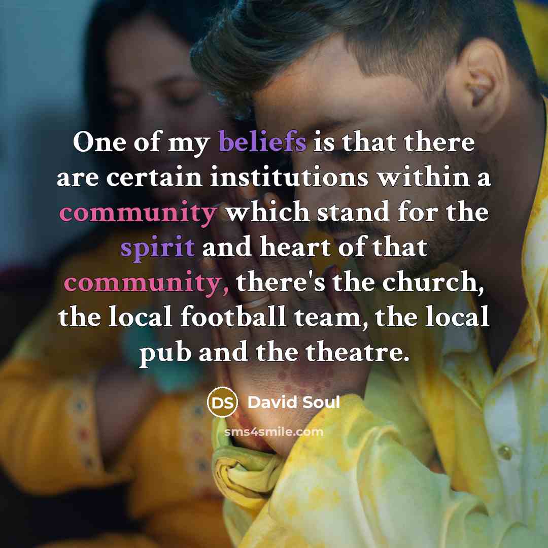 “One of my beliefs is that there are certain institutions…” quote by David Soul
