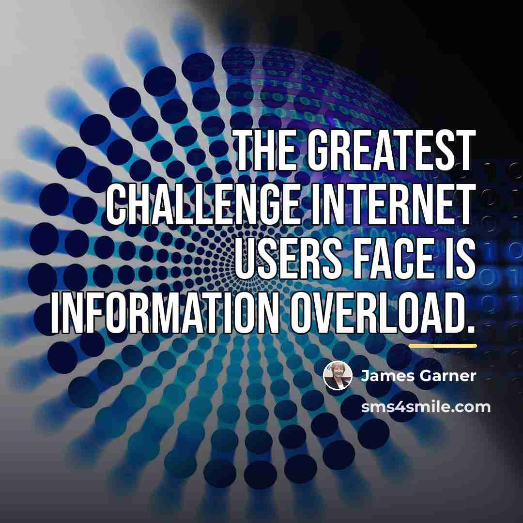“The greatest challenge Internet users face is information overload.…” quote by James Garner