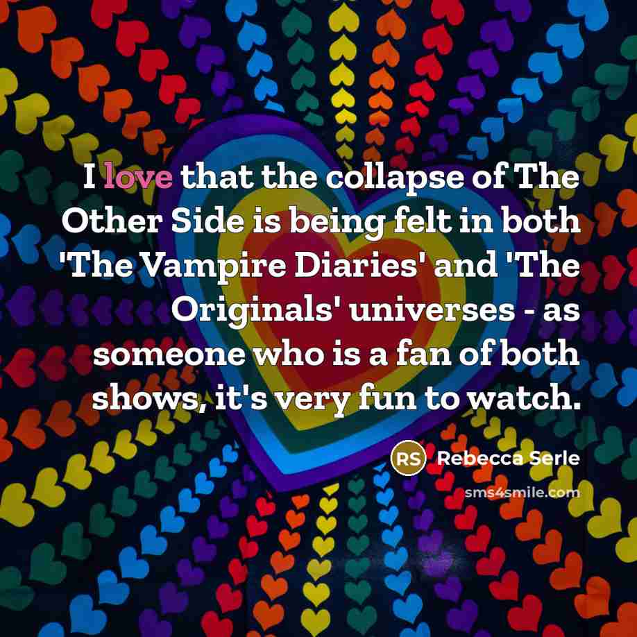 “I love that the collapse of The Other Side is…” quote by Rebecca Serle