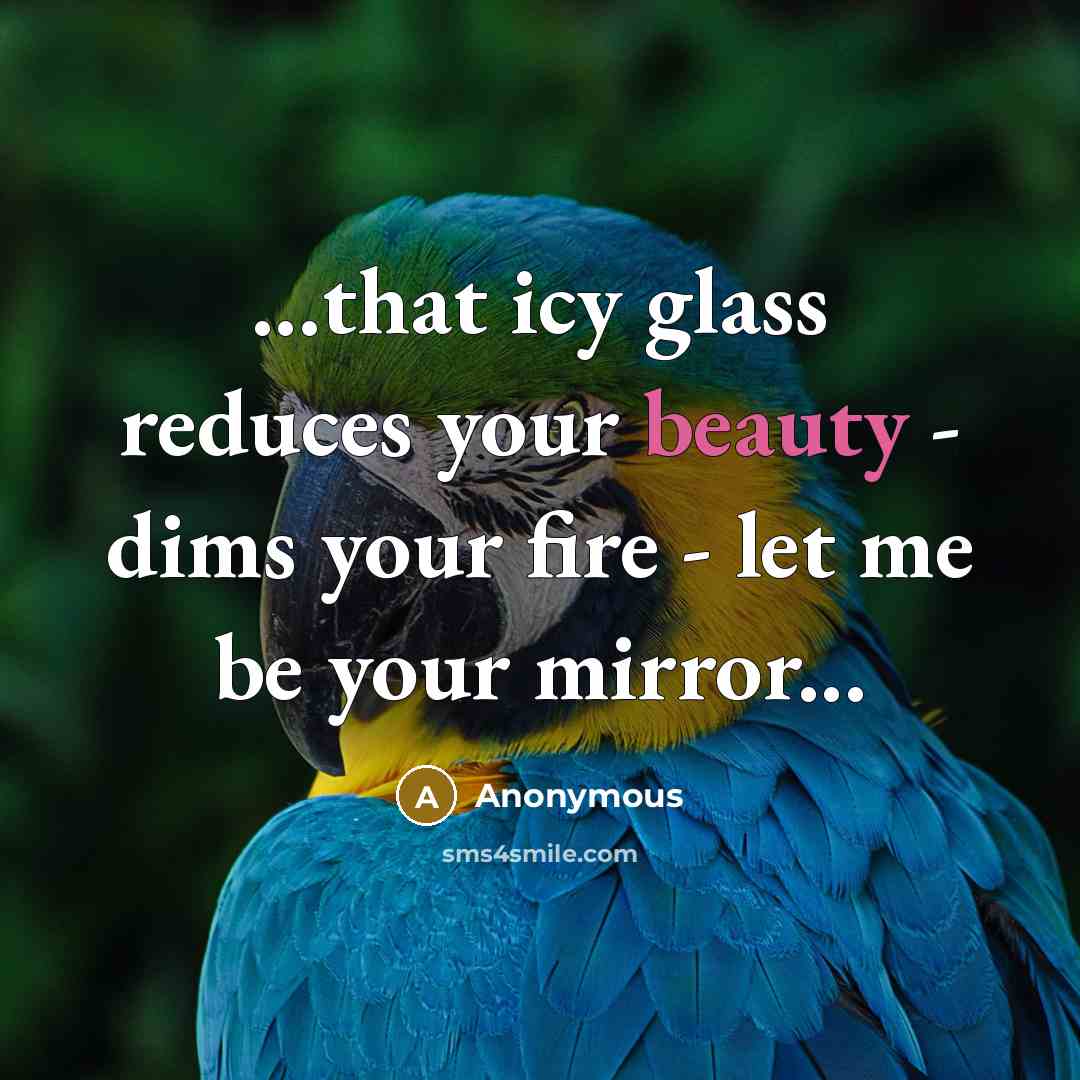 “...that icy glass reduces your beauty - dims your fire…” quote by Anonymous