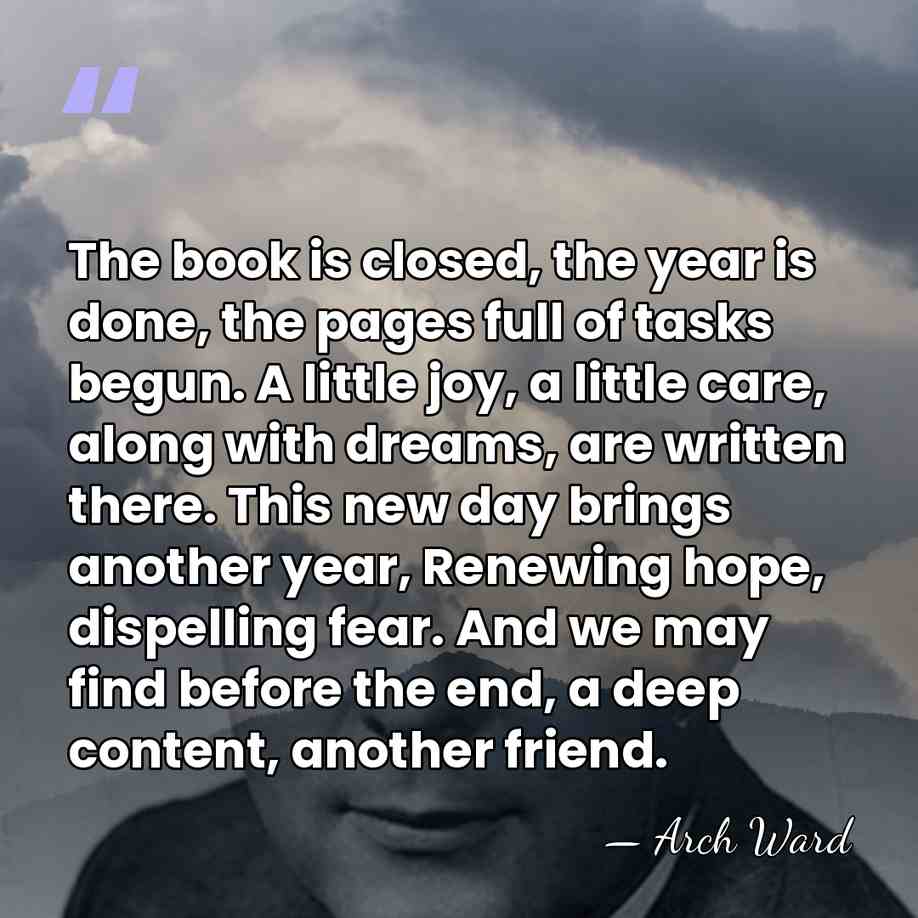 The book is closed, the year is done, the pages full of&hellip; - Arch Ward