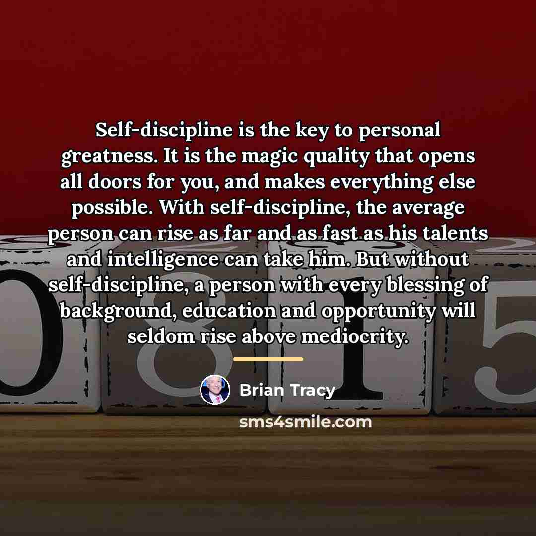“Self-discipline is the key to personal greatness. It is the…” quote by Brian Tracy