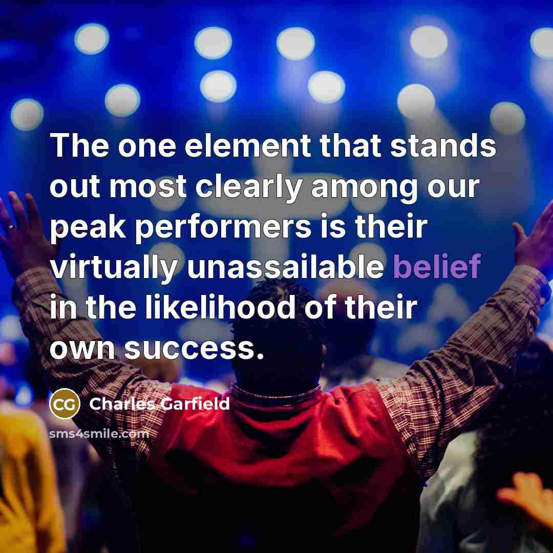 “The one element that stands out most clearly among our…” quote by Charles Garfield