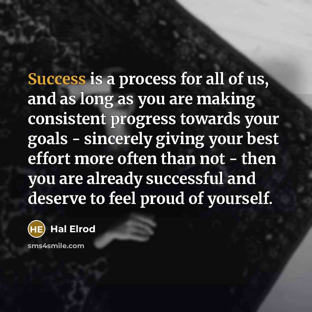 “Success is a process for all of us, and as…” quote by Hal Elrod