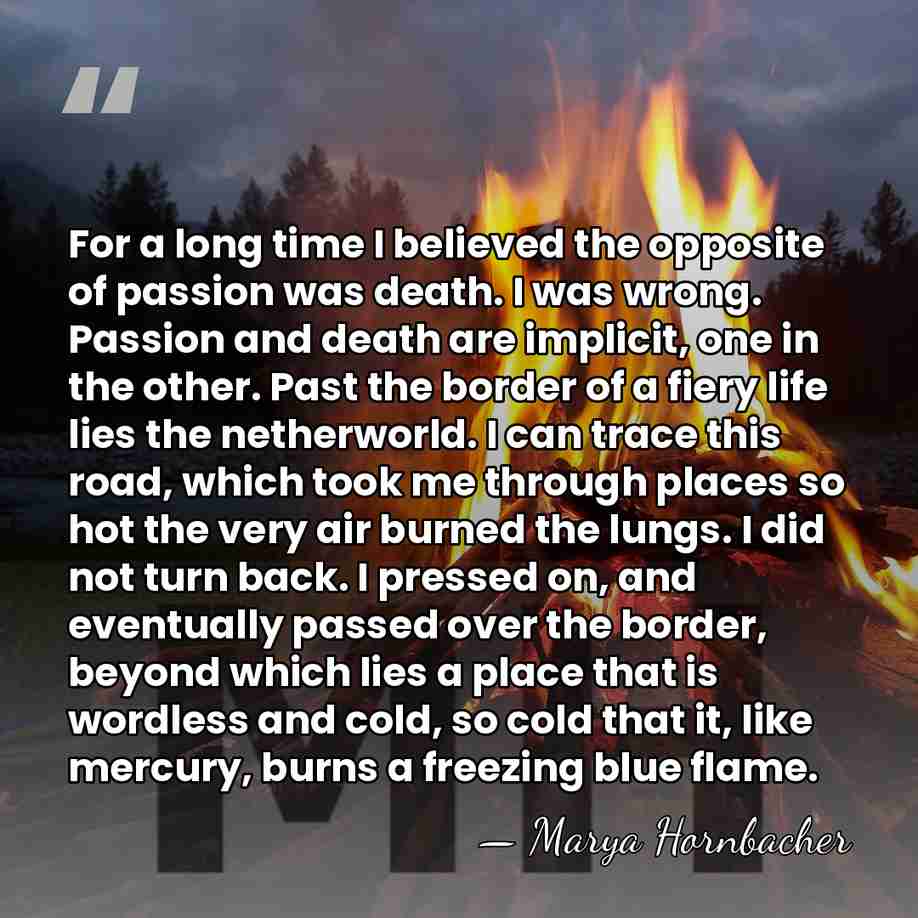 For a long time I believed the opposite of passion was death.&hellip; - Marya Hornbacher