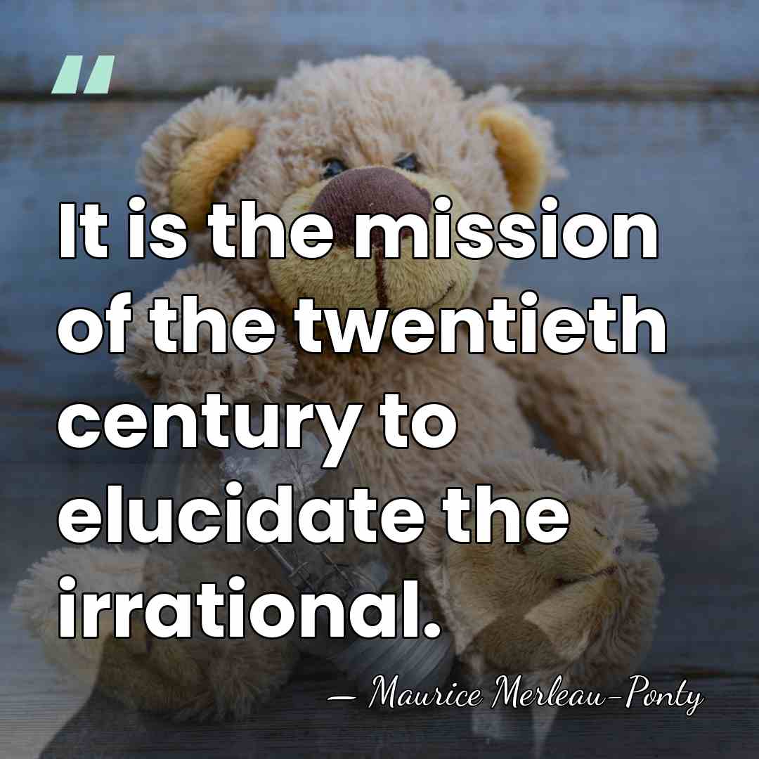 It is the mission of the twentieth century to elucidate the irrational. - Maurice Merleau-Ponty