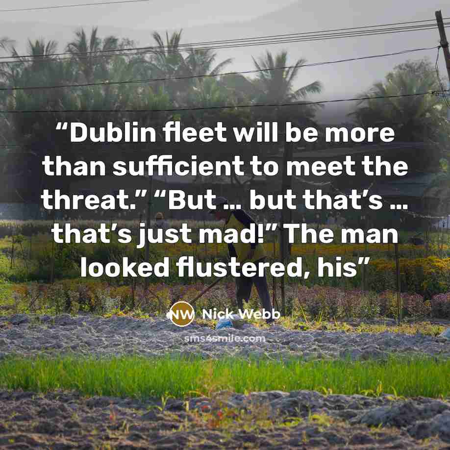 “Dublin fleet will be more than sufficient to meet the threat.” “But … but that’s … that’s just mad!” The man looked flustered, his” quote by Nick Webb