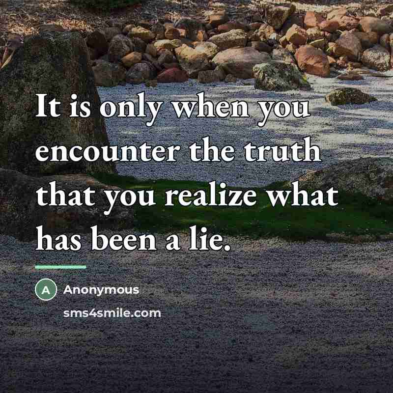 “It is only when you encounter the truth that you…” quote by Anonymous