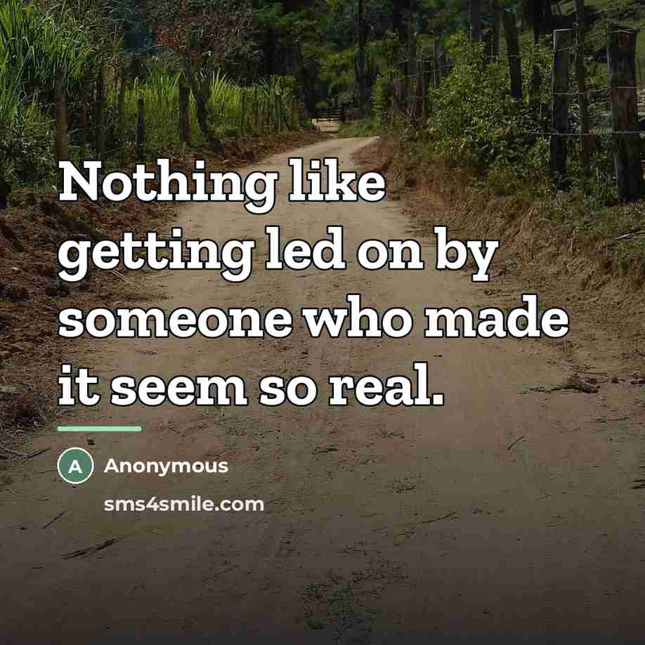 “Nothing like getting led on by someone who made it…” quote by Anonymous