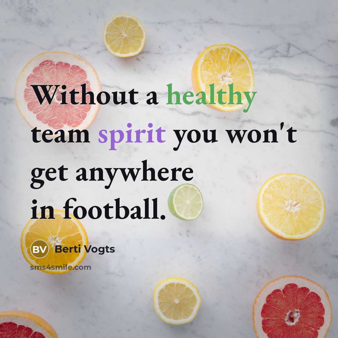 “Without a healthy team spirit you won't get anywhere in…” quote by Berti Vogts