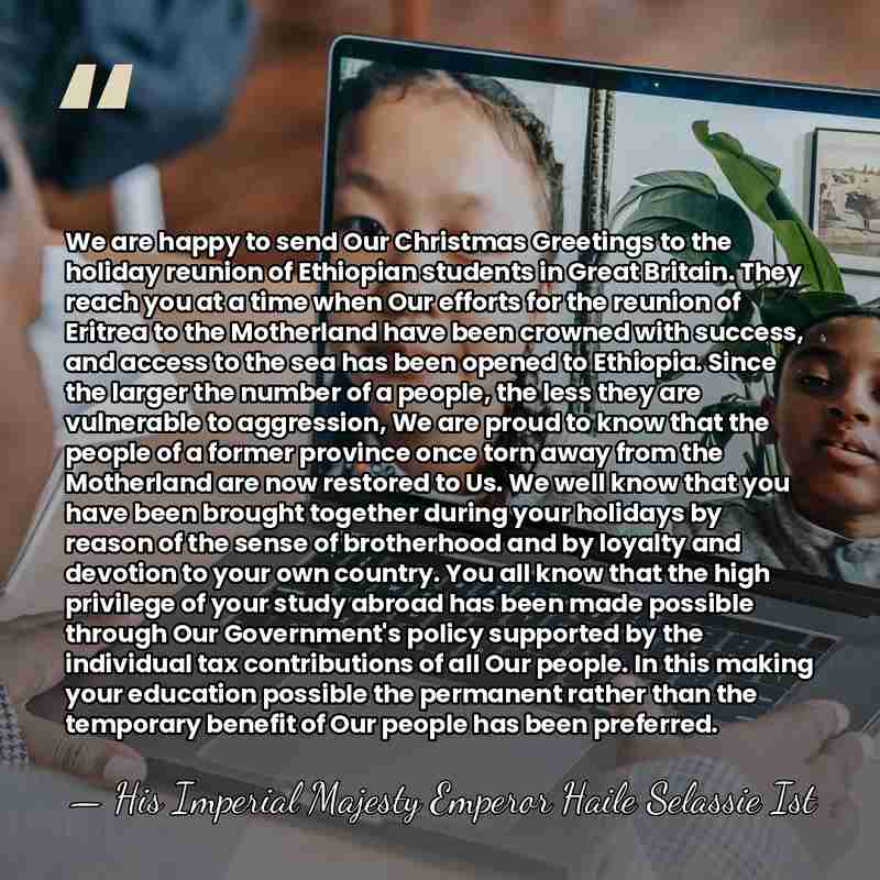 We are happy to send Our Christmas Greetings to the holiday reunion&hellip; - His Imperial Majesty Emperor Haile Selassie Ist