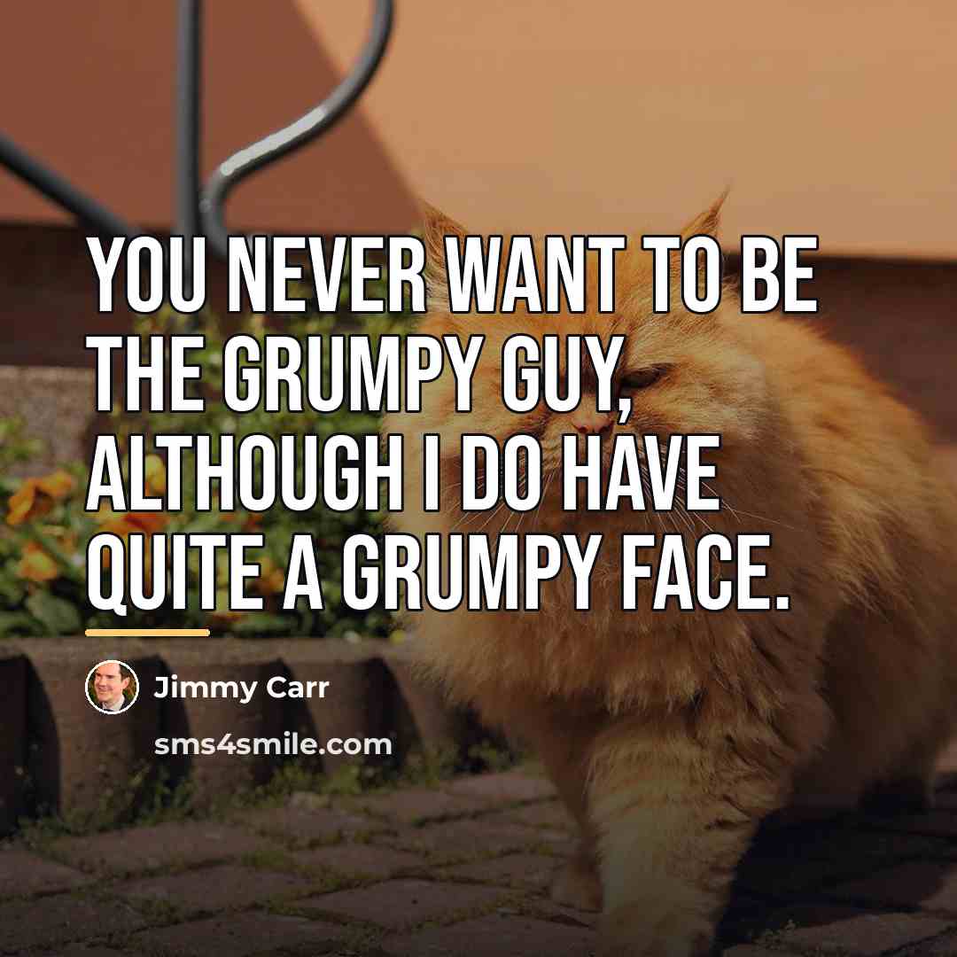 “You never want to be the grumpy guy, although I…” quote by Jimmy Carr