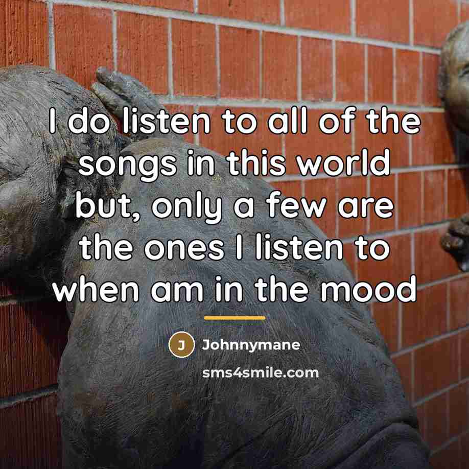 “I do listen to all of the songs in this…” quote by Johnnymane