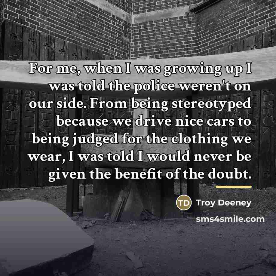 “For me, when I was growing up I was told…” quote by Troy Deeney