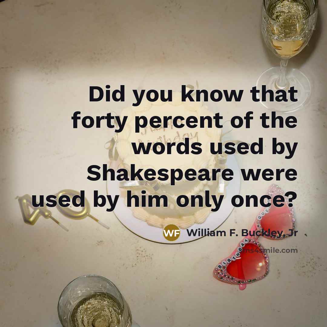 “Did you know that forty percent of the words used…” quote by William F. Buckley, Jr