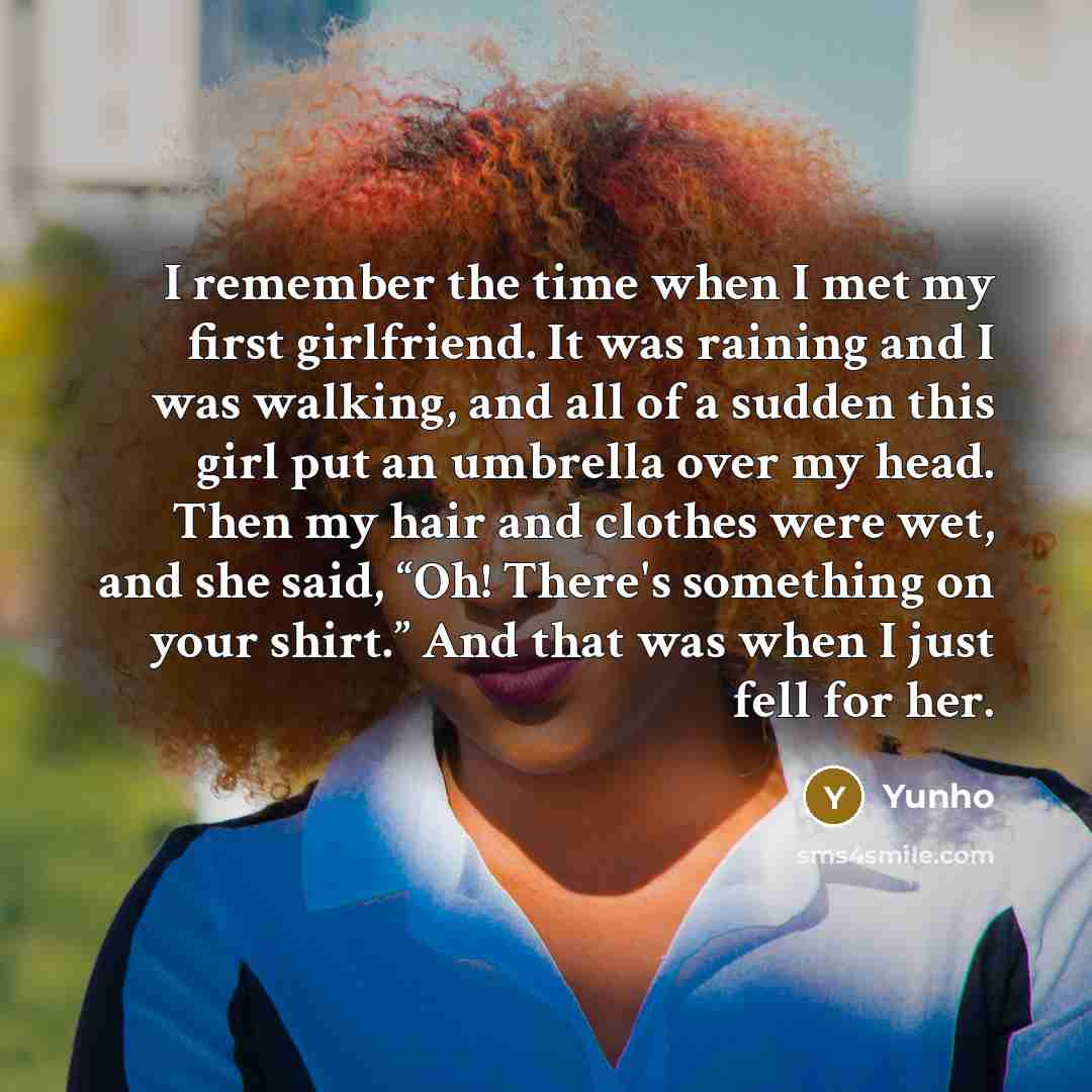 “I remember the time when I met my first girlfriend.…” quote by Yunho