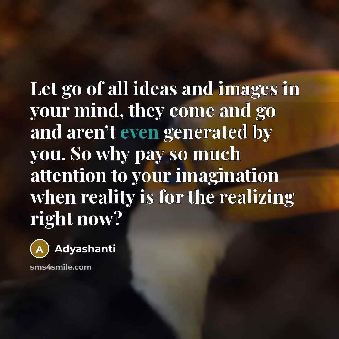 “Let go of all ideas and images in your mind,…” quote by Adyashanti