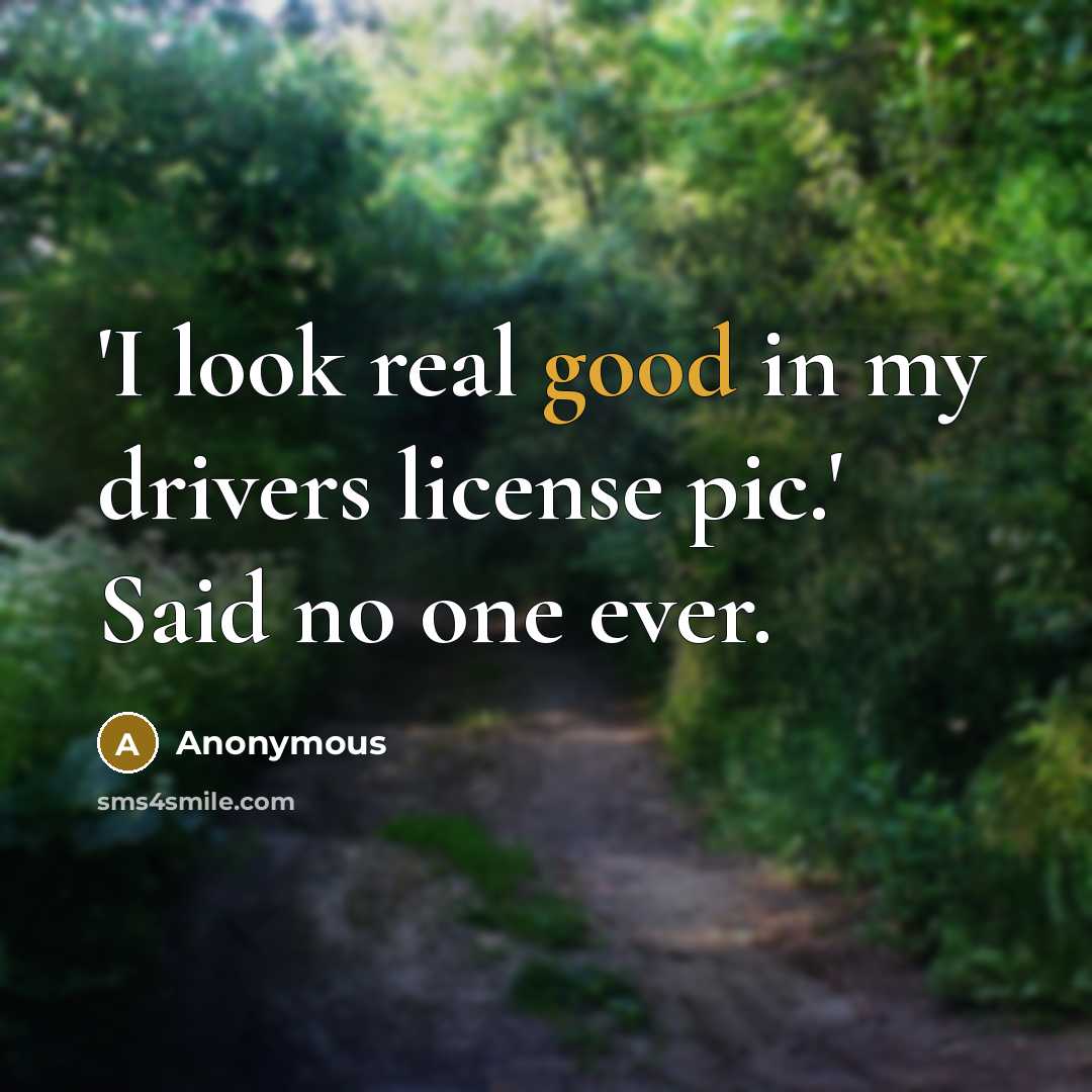 “'I look real good in my drivers license pic.' Said…” quote by Anonymous
