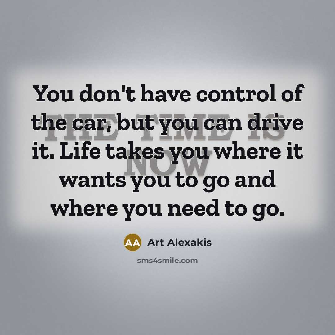 “You don't have control of the car, but you can…” quote by Art Alexakis