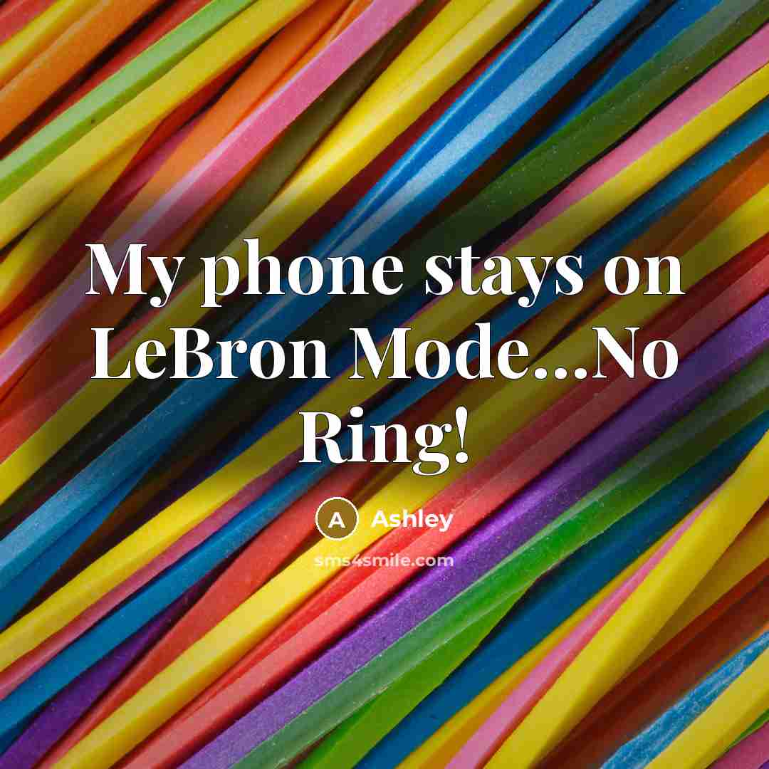 “My phone stays on LeBron Mode....No Ring!…” quote by Ashley