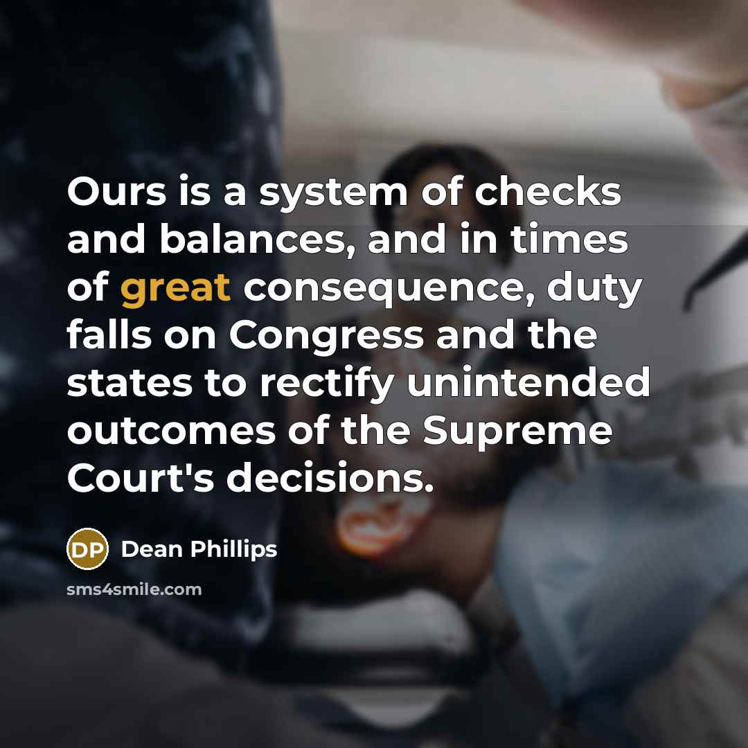 “Ours is a system of checks and balances, and in…” quote by Dean Phillips