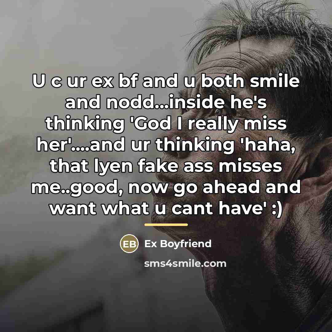 “U c ur ex bf and u both smile and…” quote by Ex Boyfriend