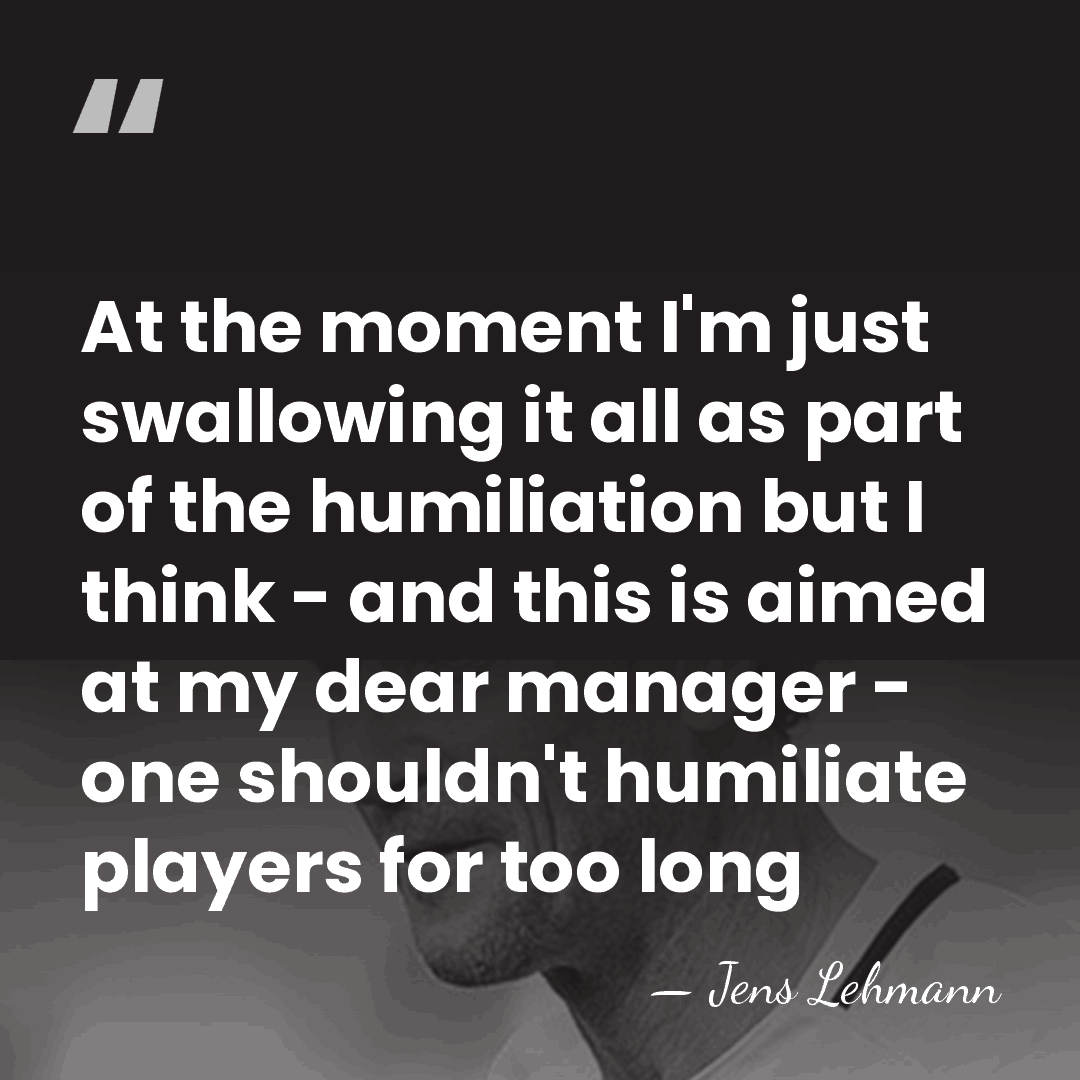 At the moment I'm just swallowing it all as part of the&hellip; - Jens Lehmann