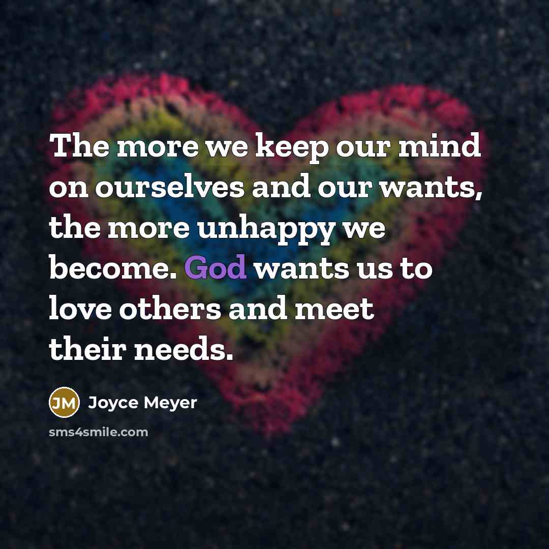 “The more we keep our mind on ourselves and our…” quote by Joyce Meyer