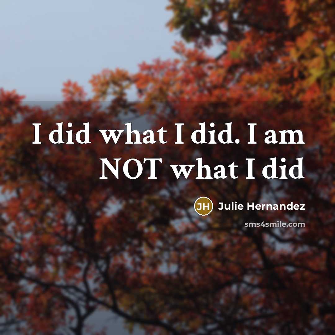 “I did what I did. I am NOT what I…” quote by Julie Hernandez