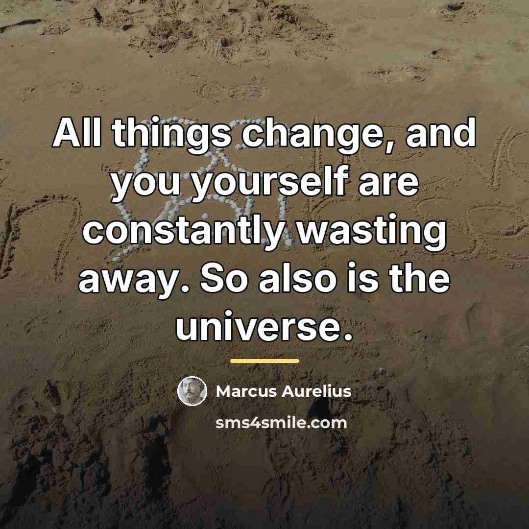 “All things change, and you yourself are constantly wasting away.…” quote by Marcus Aurelius