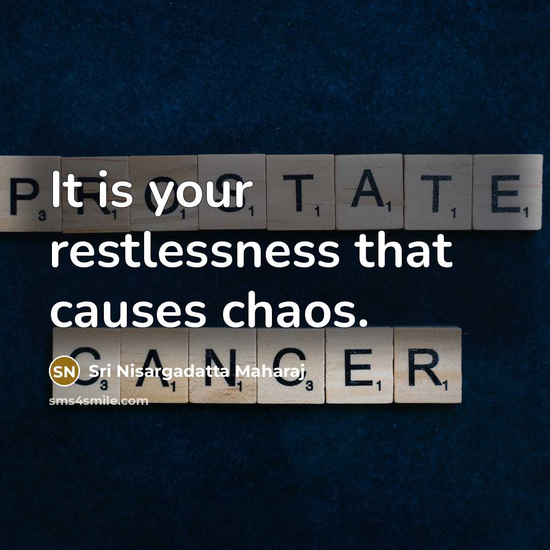 “It is your restlessness that causes chaos.…” quote by Sri Nisargadatta Maharaj