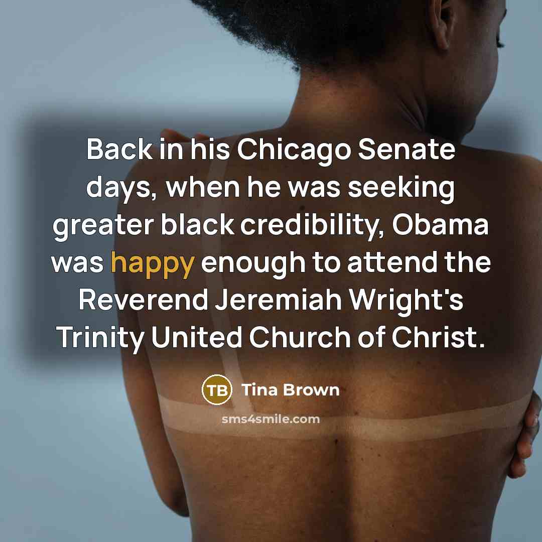 “Back in his Chicago Senate days, when he was seeking…” quote by Tina Brown