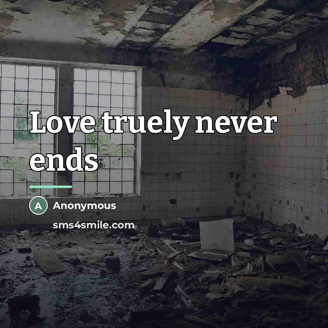 “Love truely never ends…” quote by Anonymous