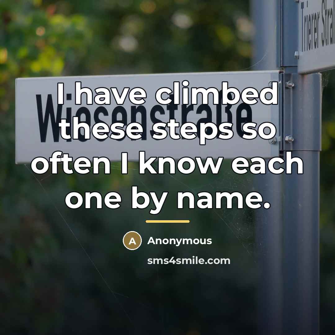 “I have climbed these steps so often I know each…” quote by Anonymous