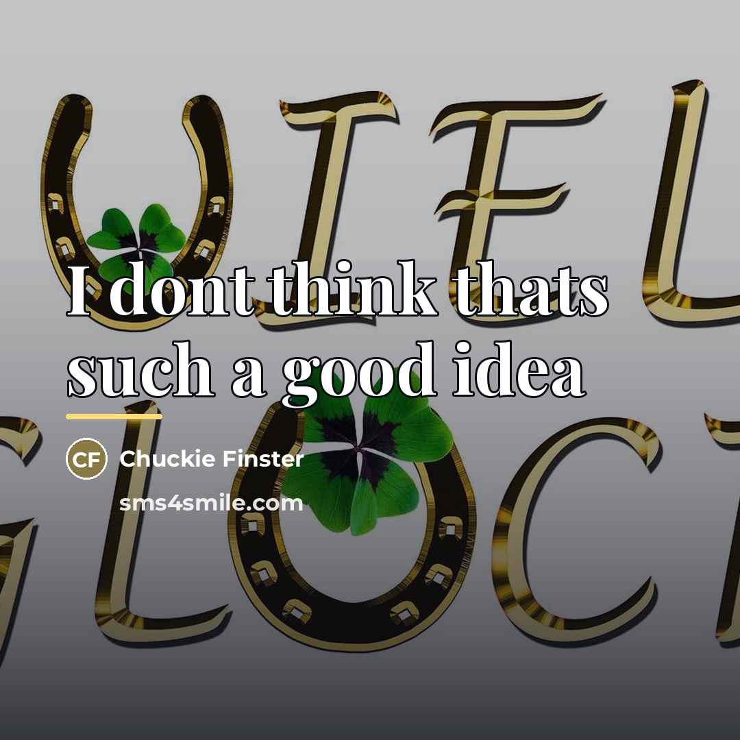 “I dont think thats such a good idea…” quote by Chuckie Finster