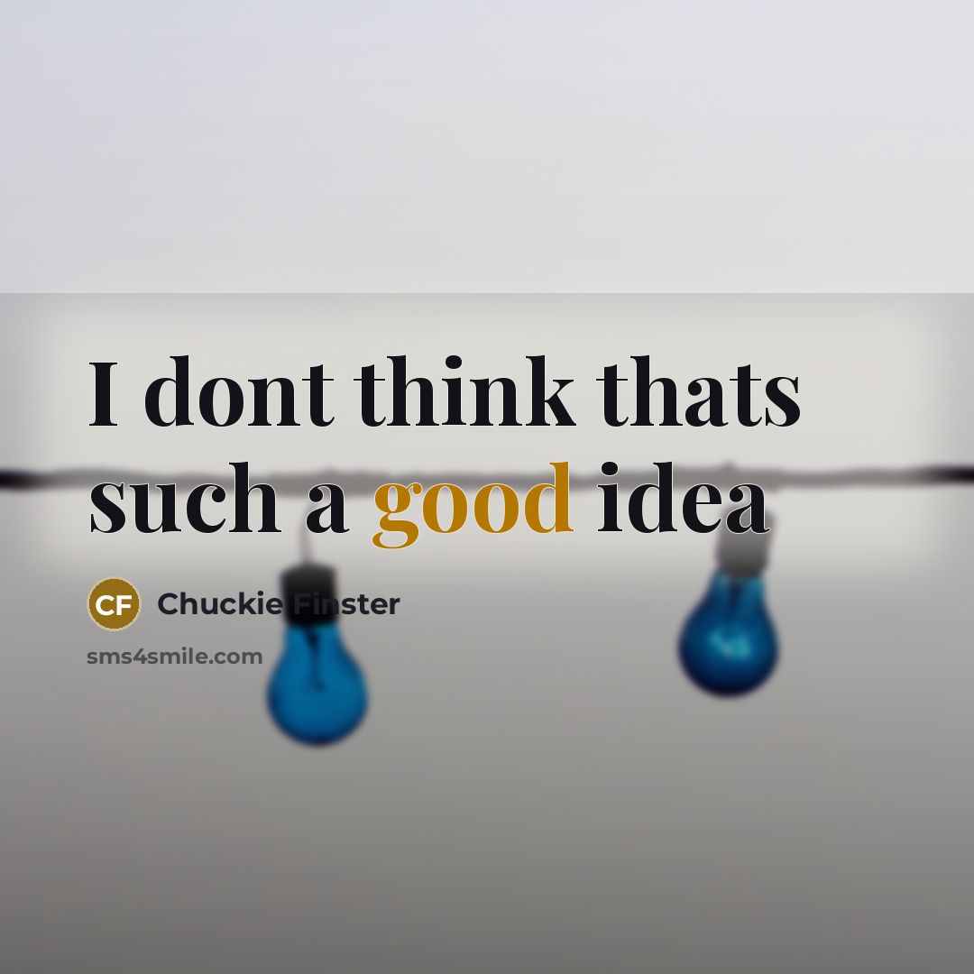 “I dont think thats such a good idea” quote by Chuckie Finster